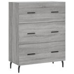 vidaXL Buffet haut Sonoma gris 69 5x34x180 cm Bois d'ingénierie