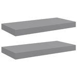 vidaXL Étagères murales flottantes 2 Pièces gris 50x23x3 8 cm MDF