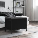 vidaXL Banc de rangement noir 62x42x45 cm bois d'ingénierie