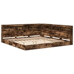 vidaXL Lit bibliothèque en chêne fumé 180x200 cm en bois reconstitué