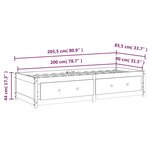 vidaXL Lit de jour Marron miel 80x200 cm Bois de pin massif