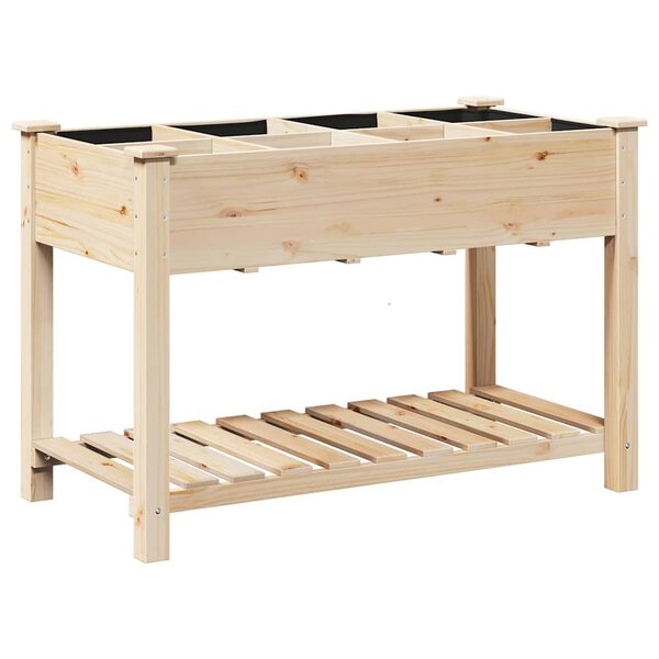vidaXL Cache-pot de jardin avec étagère Beige 115 x 59 x 76.5 cm