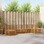 vidaXL Ensemble de canapé d'angle 7 Pièces Naturel Bois d'Acacia Massif