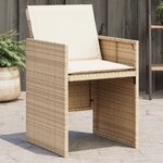vidaXL Chaises de jardin avec coussins lot de 4 beige résine tressée