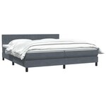 vidaXL Sommier à lattes de lit et matelas gris foncé 180x220cm velours