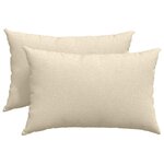 vidaXL Coussins de canapé 2 pc tissu Crème 60 x 40 cm