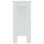 vidaXL Table de bar et étagère Blanc 102x50x103 5 cm Bois d'ingénierie
