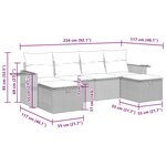 vidaXL Salon de jardin 6 Pièces avec coussins noir résine tressée