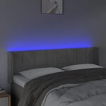 vidaXL Tête de lit à LED Gris clair 147x16x78/88 cm Velours