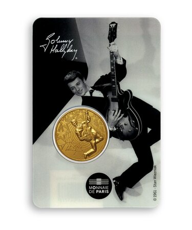 Blister johnny guitare avec mini médaille couleur or