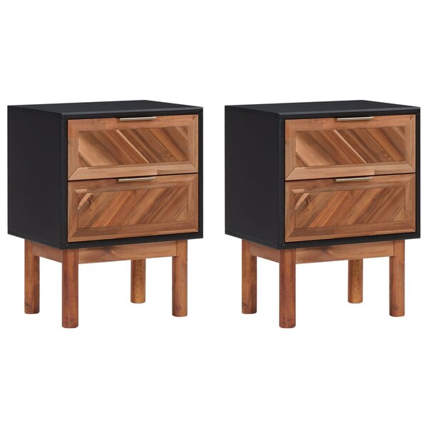 vidaXL Tables de chevet 2 Pièces 40x30x53 cm Bois d'acacia solide et MDF