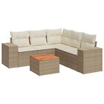 vidaXL Salon de jardin avec coussins 6 Pièces beige résine tressée