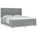 vidaXL Lit à ressorts avec matelas Gris clair 180 x 200 cm tissu