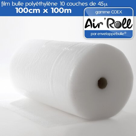 Lot de 20 rouleaux de film bulle d'air largeur 100cm x longueur 100m - gamme air'roll coex