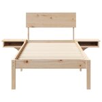 vidaXL Cadre de lit avec tables de chevet Marron Bois massif en pin