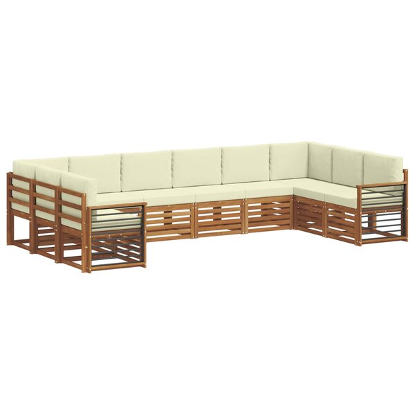vidaXL Ensemble de canapés d'extérieur 10 pc Naturel et Crème