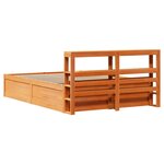 vidaXL Cadre de lit et tête de lit cire marron 140x200 cm bois de pin