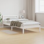 Cadre de lit vidaXL avec tête de lit Blanche 90x210 cm en bois de pin massif