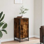 vidaXL Buffet chêne fumé 35 5x35x76 cm bois d'ingénierie et métal