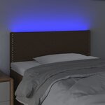 vidaXL Tête de lit à LED Marron Foncé 100x5x78/88 cm Tissu