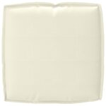 vidaXL Coussin pour assise de palette Crème 50 x 50 x 12 cm