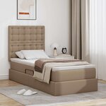 vidaXL Lit de Rangement Cappuccino 100 x 200 cm Cuir synthétique