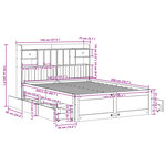 vidaXL Lit bibliothèque sans matelas blanc 140x200 cm bois pin massif