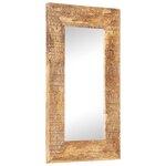 vidaXL Miroir sculpté à la main 80x50x2 5 cm bois de manguier solide