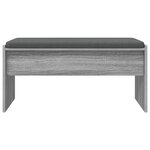 vidaXL Banc d'entrée avec coussin Gris Sonoma 83 x 38 x 40 cm