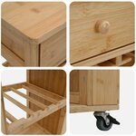 vidaXL Chariot de Cuisine avec Roues Naturel 47 5 x 36 x 83 cm Bambou