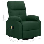 Vidaxl fauteuil inclinable de massage vert foncé tissu
