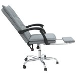 vidaXL Fauteuil inclinable de bureau Gris clair Tissu