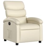vidaXL Fauteuil inclinable électrique Crème Similicuir