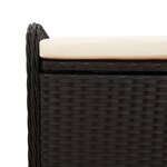 vidaXL Banc de rangement avec coussin noir 80x51x52 cm résine tressée