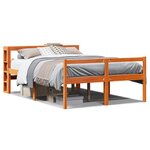 vidaXL Cadre de lit et tête de lit sans matelas cire marron 120x200 cm