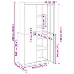 vidaXL Armoire de rangement 2 Pièces Noir 90 x 40 x 200 cm Acier
