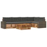 vidaXL Ensemble de canapés d'extérieur 6 Pièces Naturel et Anthracite