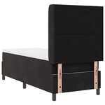 vidaXL Lit à Ressorts avec Matelas LED Manuel Noir 80 x 200 cm Velours