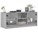 vidaXL Meuble TV avec portes en verre sonoma gris 102x37x42 cm