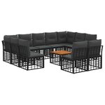 vidaXL Ensemble de canapés d'extérieur 12 pc Noir et Gris foncé