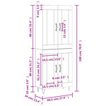 vidaXL Buffet haut Blanc 69 5x34x180 cm Bois d'ingénierie