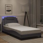 vidaXL Cadre de lit avec LED sans matelas gris 100x200 cm