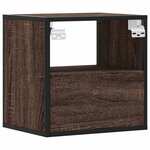 vidaXL Table de chevet murale chêne marron 40x31x39 5 cm
