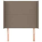 vidaXL Tête de lit avec oreilles Taupe 83x16x118/128 cm Tissu