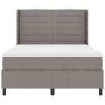 vidaXL Lit à ressort LED avec matelas Taupe 160 x 200 cm tissu