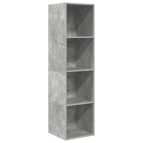vidaXL Meuble TV mural Gris béton 37x37x142 5 cm Bois d’ingénierie