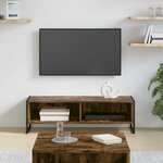 vidaXL Meuble TV Chêne Fumé 100 x 36 5 x 30 5 cm Bois d'ingénierie