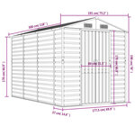 vidaXL Abri de jardin marron clair 191x300x198 cm acier galvanisé