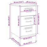vidaXL Table de chevet rose 36x39x68 cm acier laminé à froid