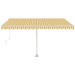 vidaXL Auvent automatique sur pied 400x350 cm Jaune/Blanc